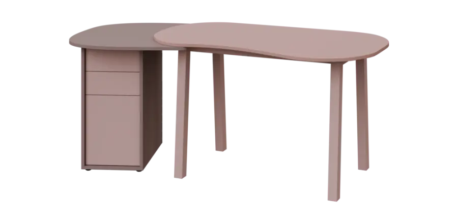 RGY 02 L stůl kancelářský, levý, masivní dřevěná podnož, deska 18 mm, široký 1820 mm, pudrová